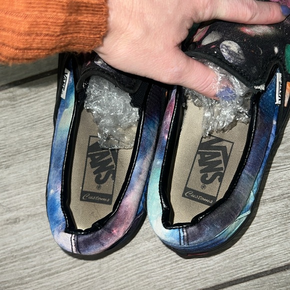 Vans Custom (one of a kind) Space Print Slip Ons Size 8 GUC - Picture 11 of 11